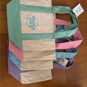 Multicolor Canvas Tote Bag Set